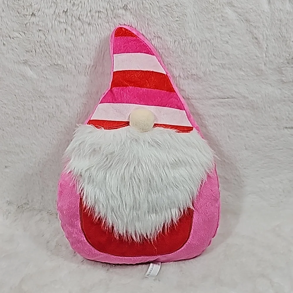 Pink Valentine's Or Christmas Gnome Pillow 14